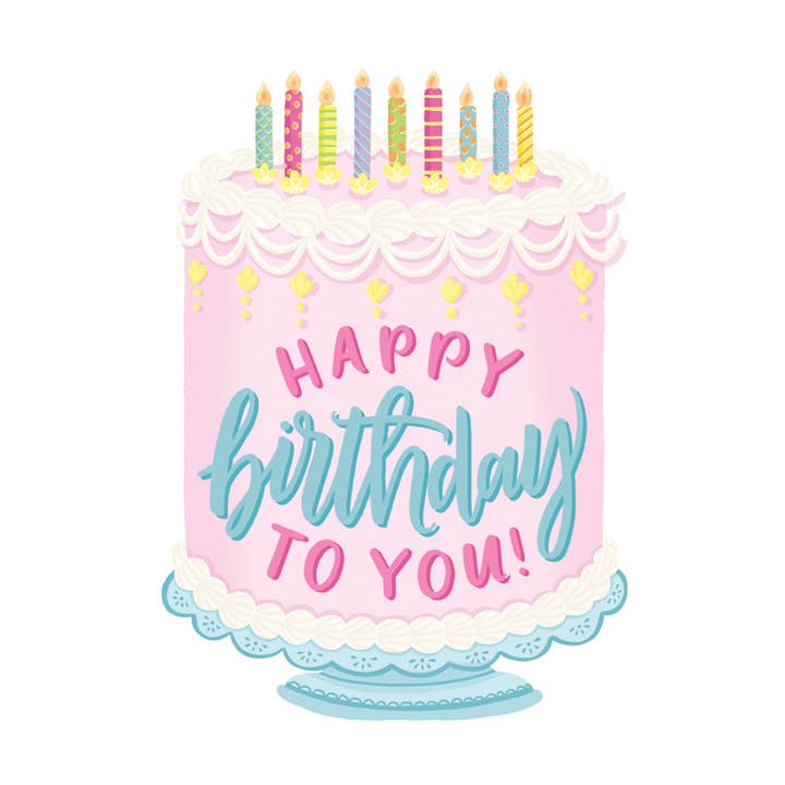 Happy Birthday Die Cut Card for wholesale by Alexis Mattox Design