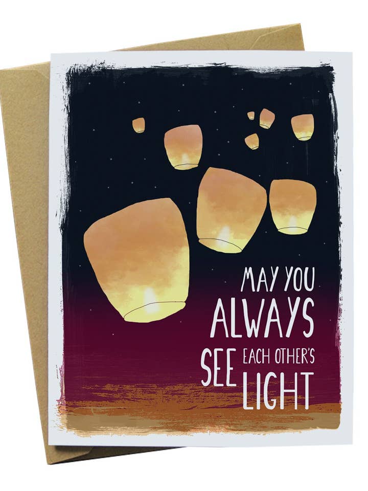 Biglietto lanterne nuziali per la vendita all'ingrosso da parte di Paper Wolf Design