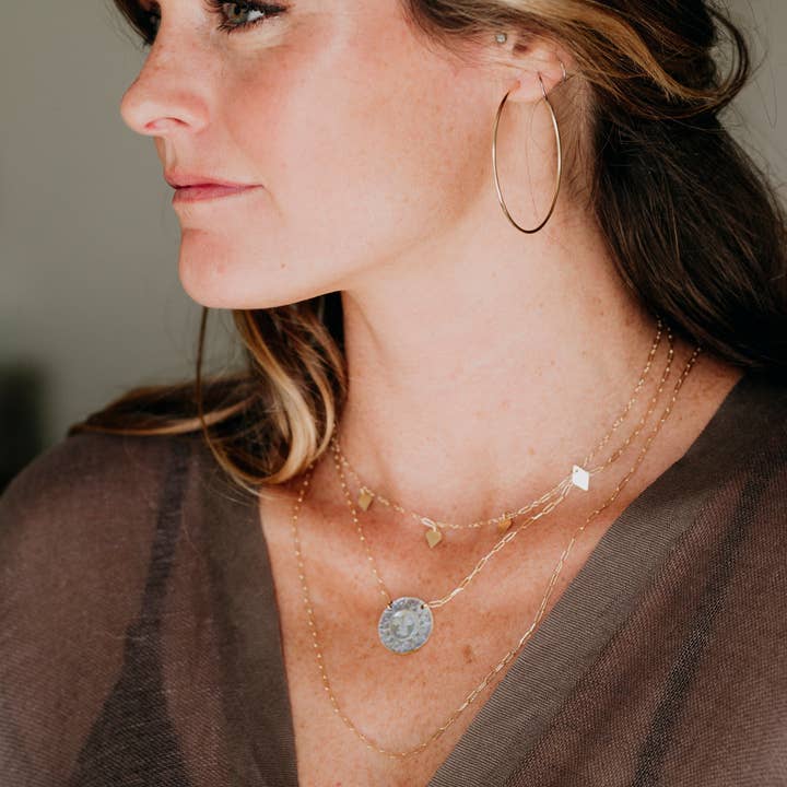 Bent by Courtney - Wholesale Pendant/Charm Necklace - Apollo 14K Gold-Filled Mother of Pearl Pendant Necklace4