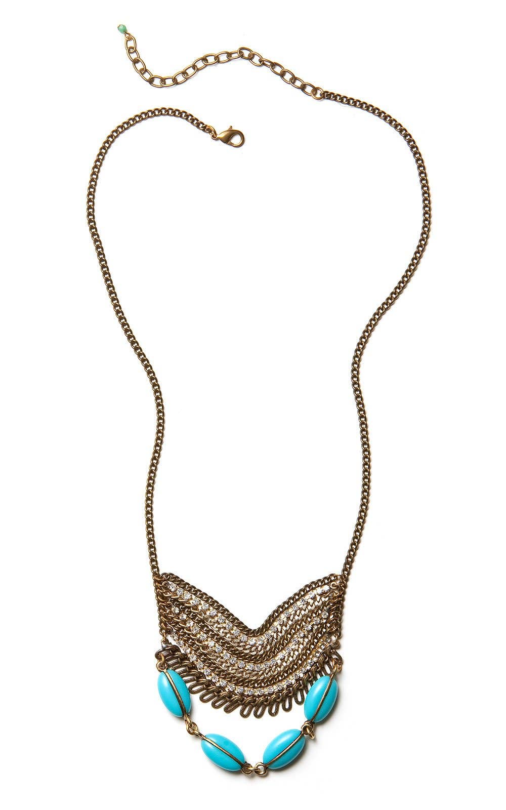 Elements Jill Schwartz - Wholesale Pendant/Charm Necklace - Rhinestoned and Blue Necklace0