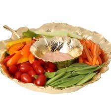 CLASSIC TOUCH DECOR INC. – wholesale Dippskål – 12,25" L Leaf Chip och Doppskål Guld1