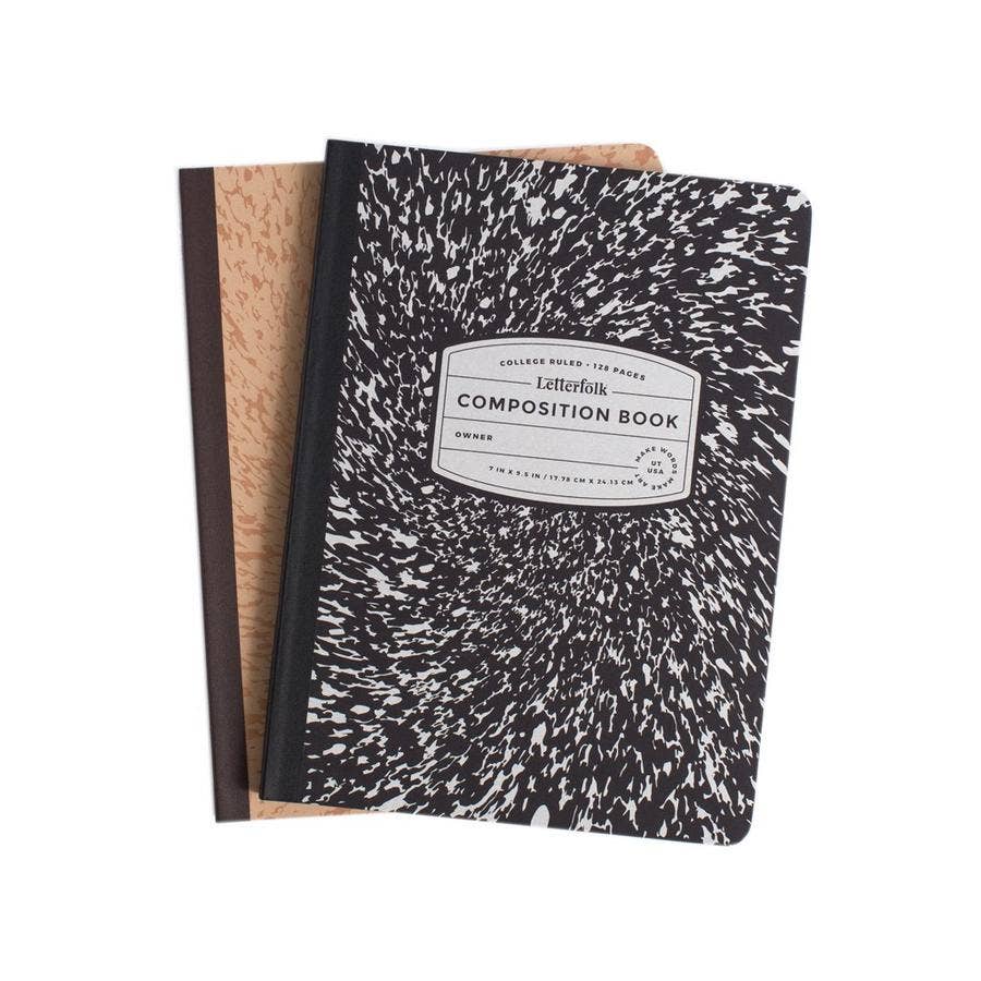 Letterfolk - Wholesale Notebook - Composition Book (Black)1