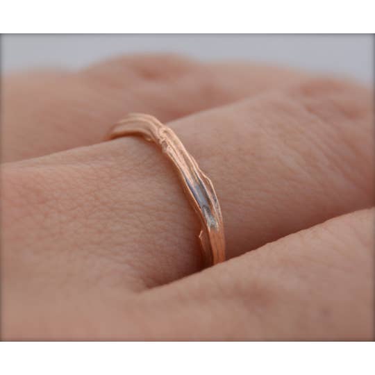 14k Rose Gold Twig Band for wholesale by MezzeJewelry