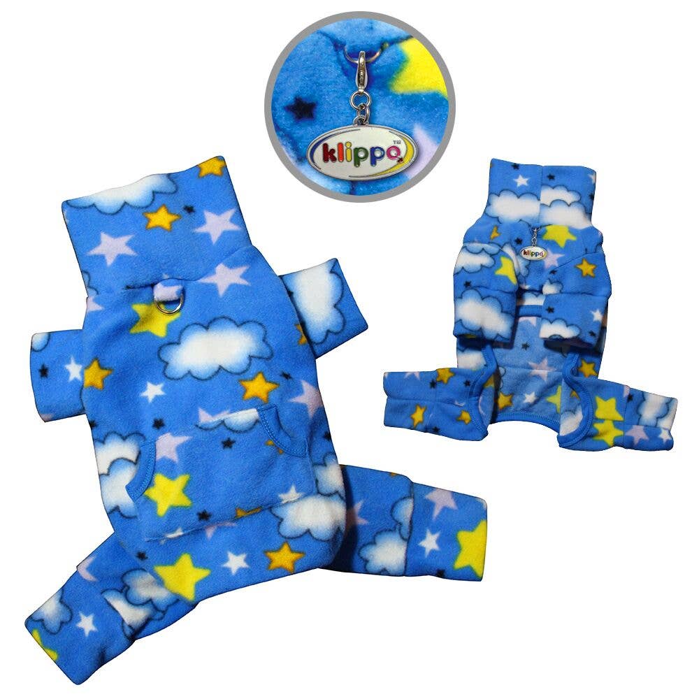 Klippo Pet - Wholesale Pet Pajamas - Dog - Stars and Clouds Fleece Turtleneck Pajamas1