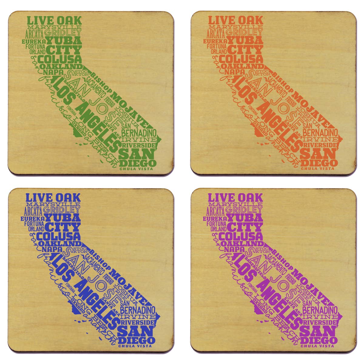 Torched Products - Wholesale Coasters - State Typography Coaster- Set of 46