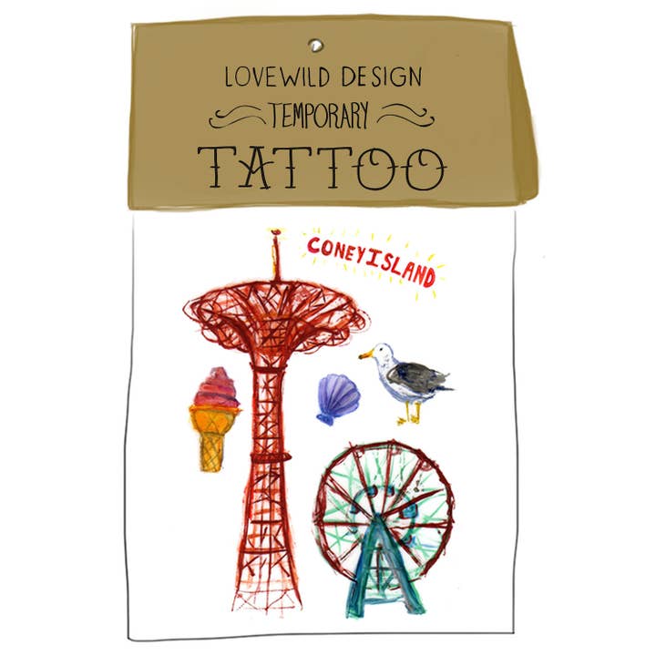 Tatuaje De La Isla Coney para venta al por mayor de Lovewild Design