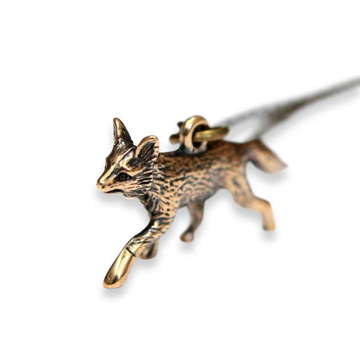 Moon Raven Designs – Großhandel Kette mit Anhänger/Charm – Halskette mit Anhänger mit Fuchs-Anhänger - Bronze