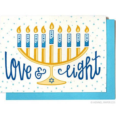 Hanukkah Card - Love & Light for wholesale by Hennel Paper Co.