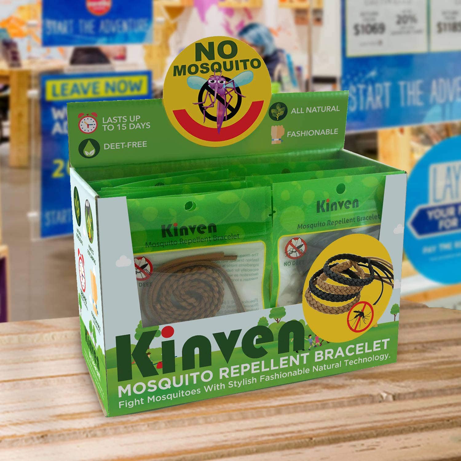 Kinven Bearant - Wholesale Insect Repellent - 30 packs/Display Box - Mosquito Repellent Leather Bracelet6