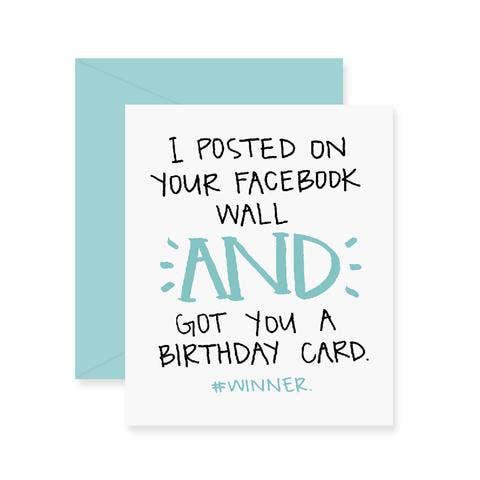 Fresh Out of Ink - Wholesale Birthday Card - Facebook Birthday Greeting Card0