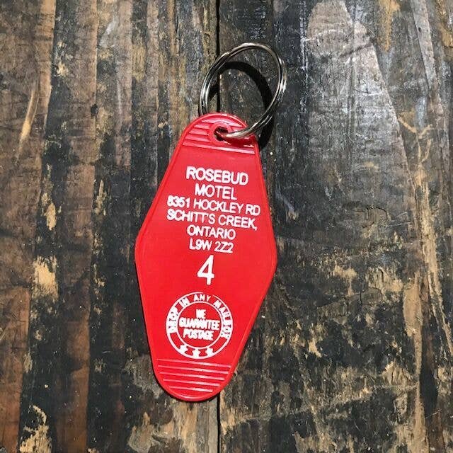 Motel Key Fob - Rosebud Motel  (Schitt's Creek) for wholesale by The 3 Sisters Design Co.