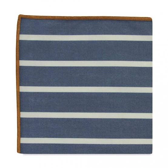 The Fleming Stripe katoenen zak vierkant voor wholesale door Pocket Square Clothing