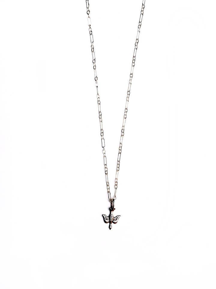 Collier en argent sterling avec pendentif colombe de 45,7 cm pour la vente par Ex Voto