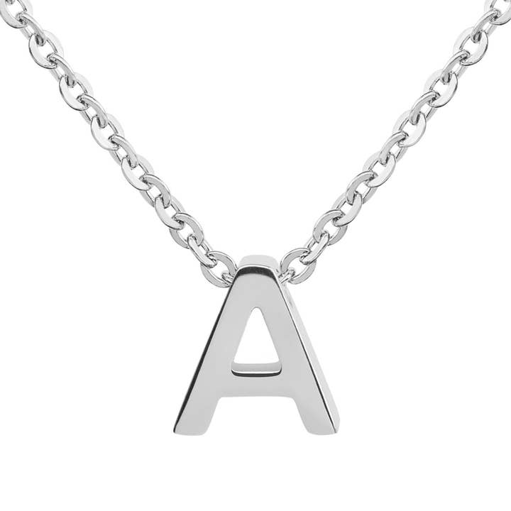 Colar inicial de aço inoxidável polido por atacado de West Coast Jewelry