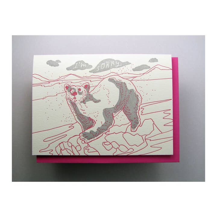 Wolf & Wren Press - Wholesale I'm Sorry Card - Polar Bear I'm Sorry