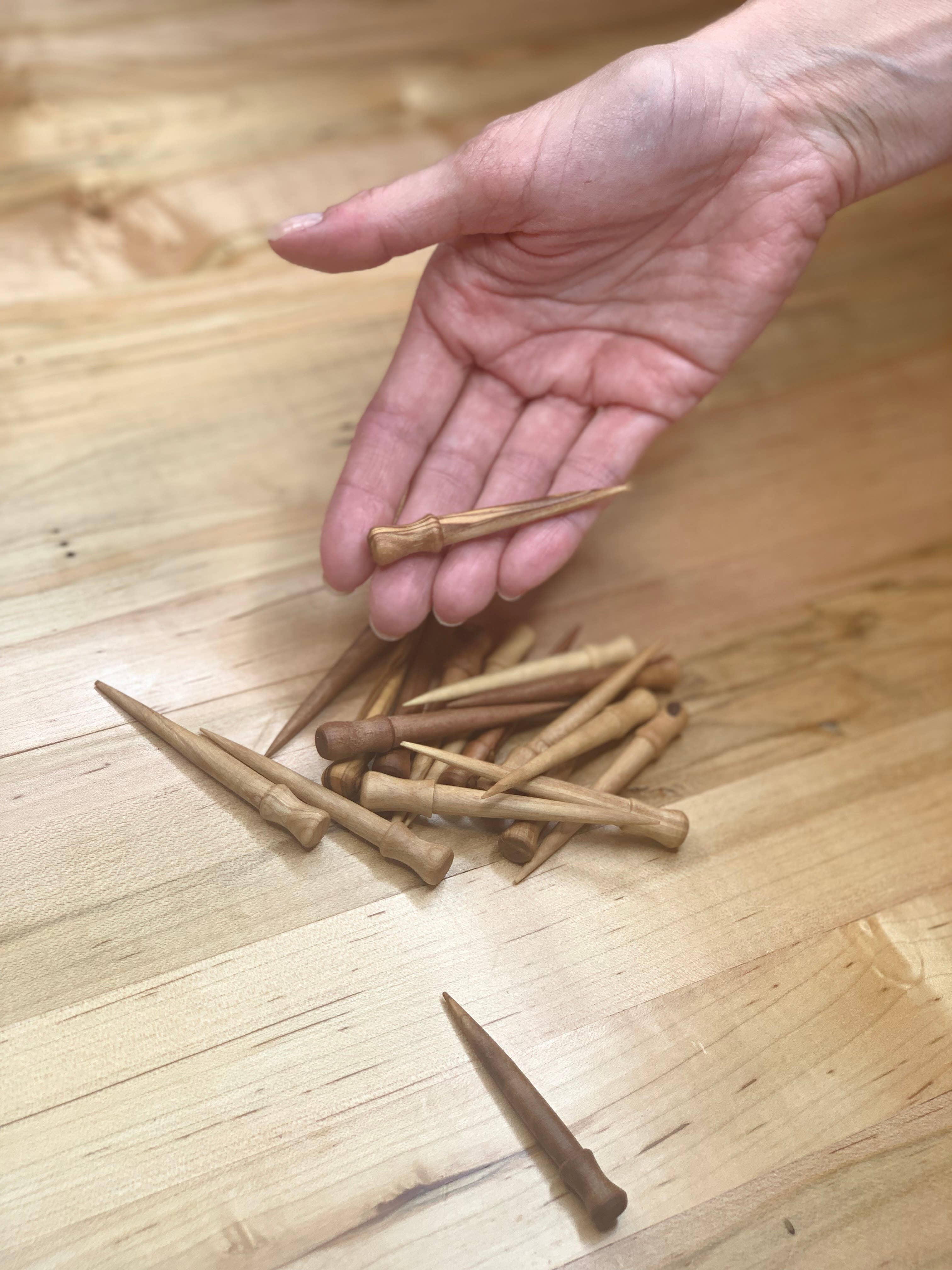 Katari Beauty - Wholesale Mask Applicator Brush/Tool - OIL APPLICATOR & OLIVE PICK | Hand-carved Olivewood ~2.5"5