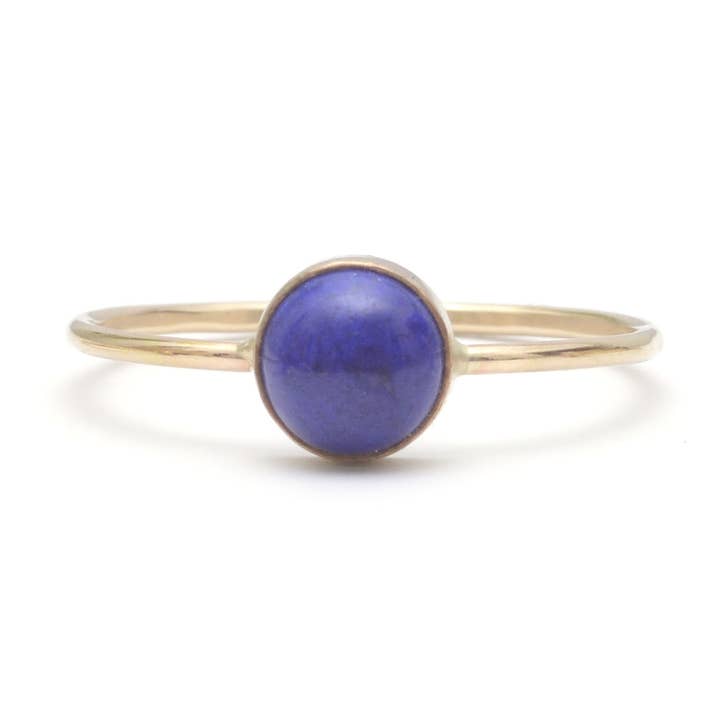 Blue Lapis Lazuli Gemstone Bezel Gumdrop Ring for wholesale by Favor Jewelry