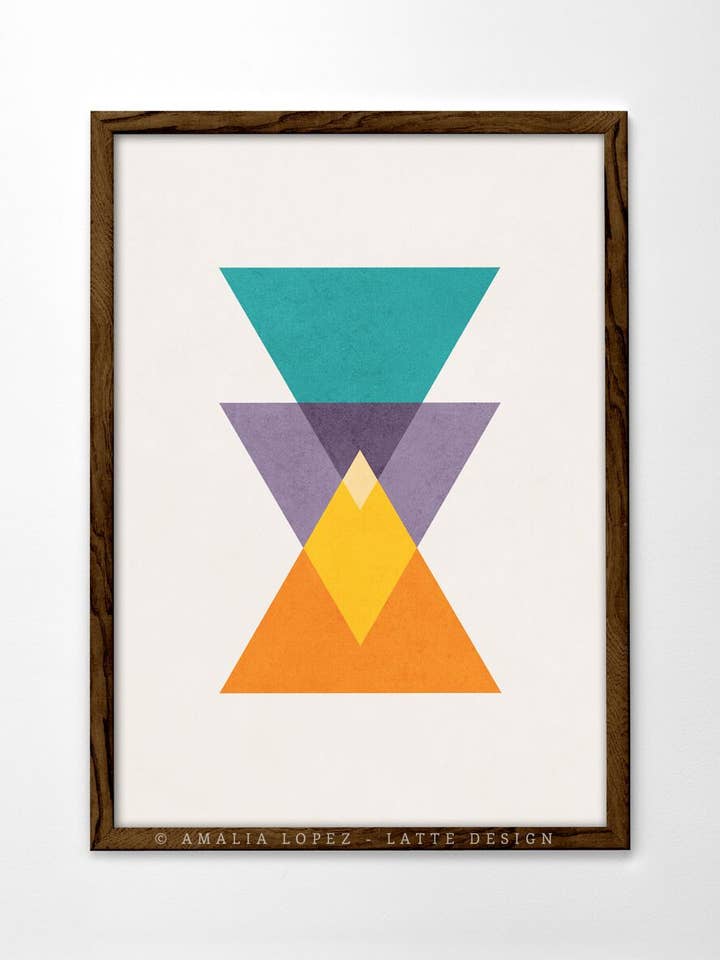 Interlaced Triangles 2 Art Print. Geometric print for wholesale by Latte Design