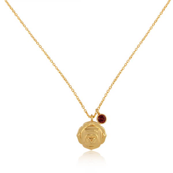 Root Chakra, Garnet Charm, Sterling Silver Gold filled for wholesale by Mined Jewels