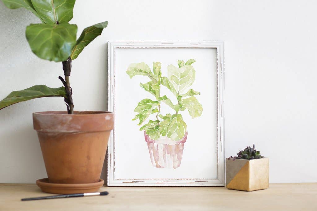 Lilac Paperie - Wholesale Art Print - 11” x 14” Fiddle Leaf Fig Watercolor Print1