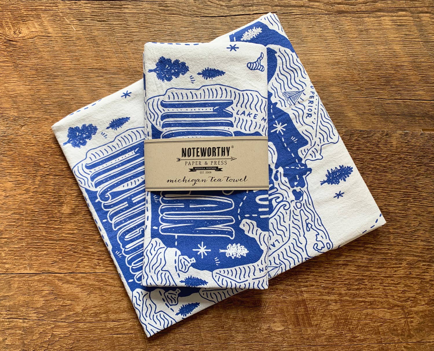 Noteworthy Paper & Press - Wholesale Tea Towel - Michigan Tea Towel1