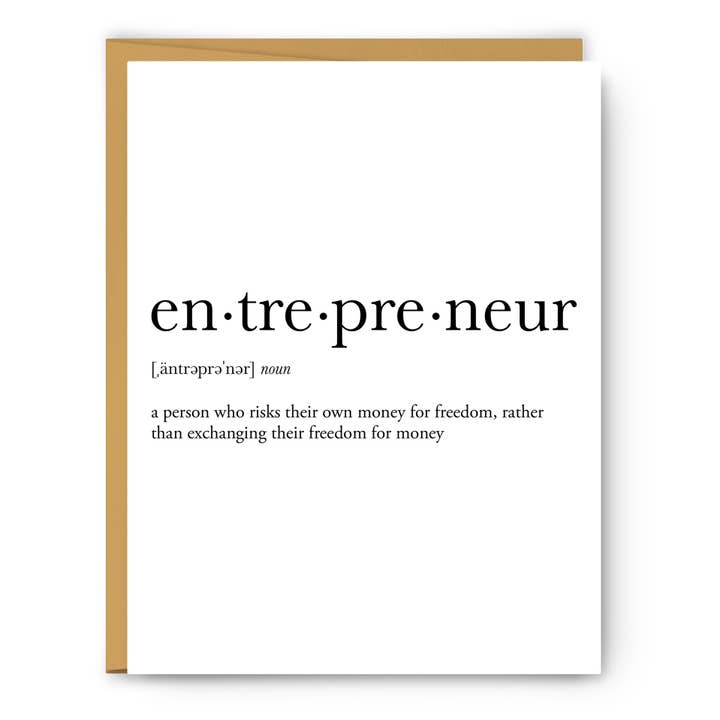 Entrepreneur Definition - Everyday Card for wholesale by Footnotes