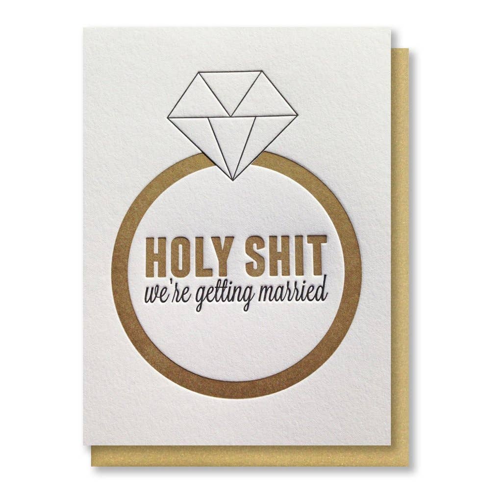 Kiss and Punch - Wholesale Wedding Card - Holy Sh*t (We're Getting Married) Letterpress Card0