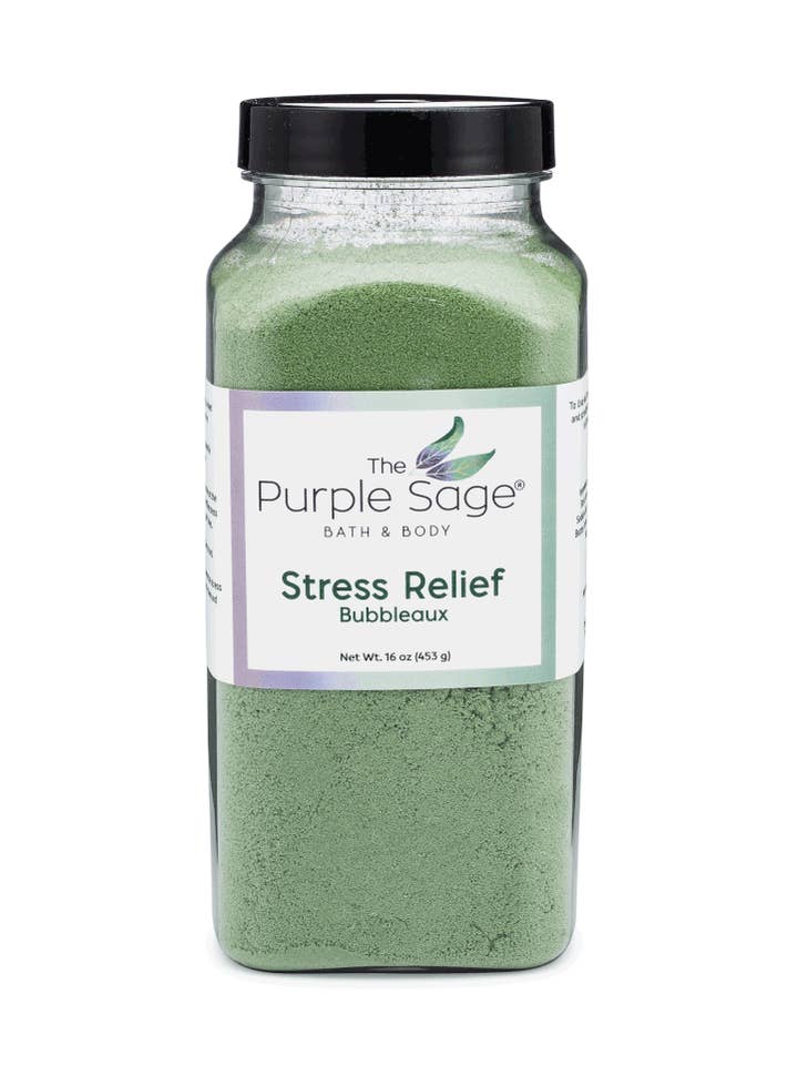 Stress Relief Bubbleaux Bath for wholesale by The Purple Sage