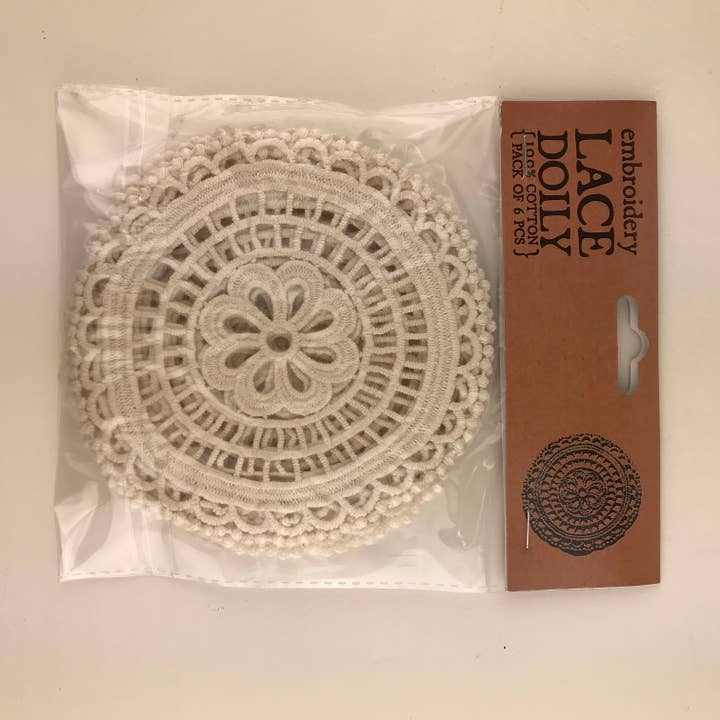 Packaging Decor - Venta al por mayor Mantelito - Tapetes redondos de ganchillo de algodón 6/pack