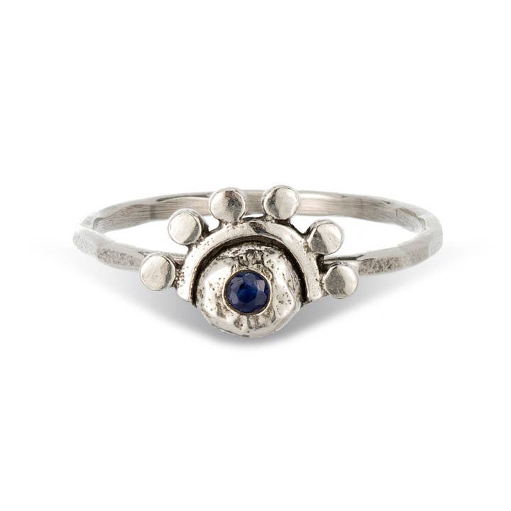 anel de empilhamento oriana de prata esterlina safira azul por atacado de Amanda K Lockrow