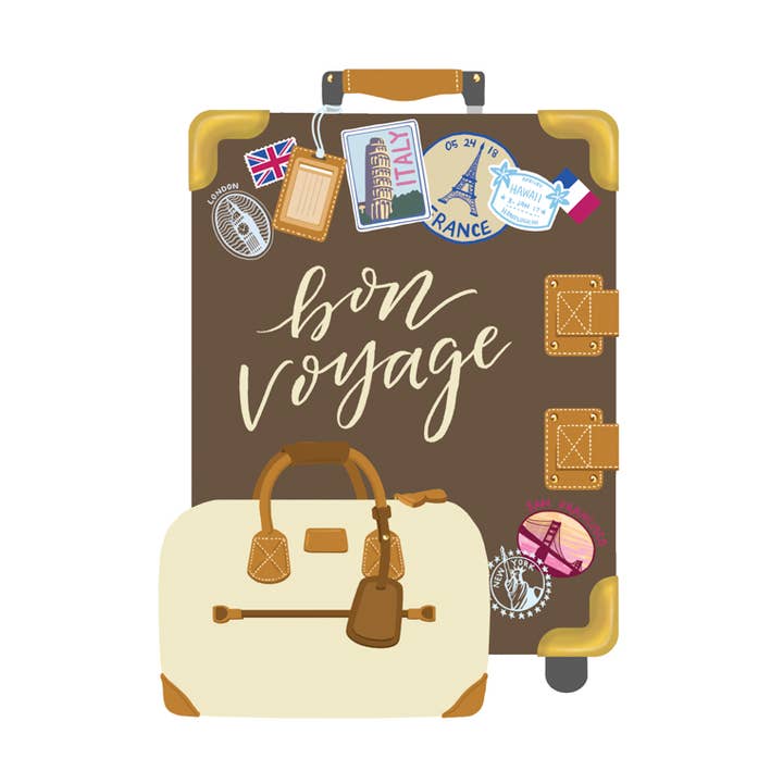 Bon Voyage gestanzte Karte für den Großhandel von Alexis Mattox Design