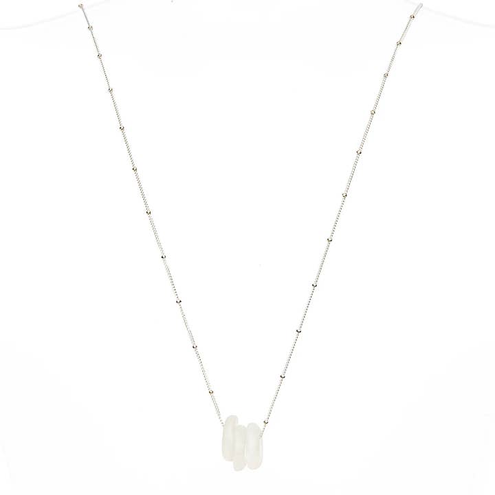 Smart Glass Recycled Jewelry - Wholesale Pendant/charm necklace - SILVER MINI TRIPLE NECKLACE1