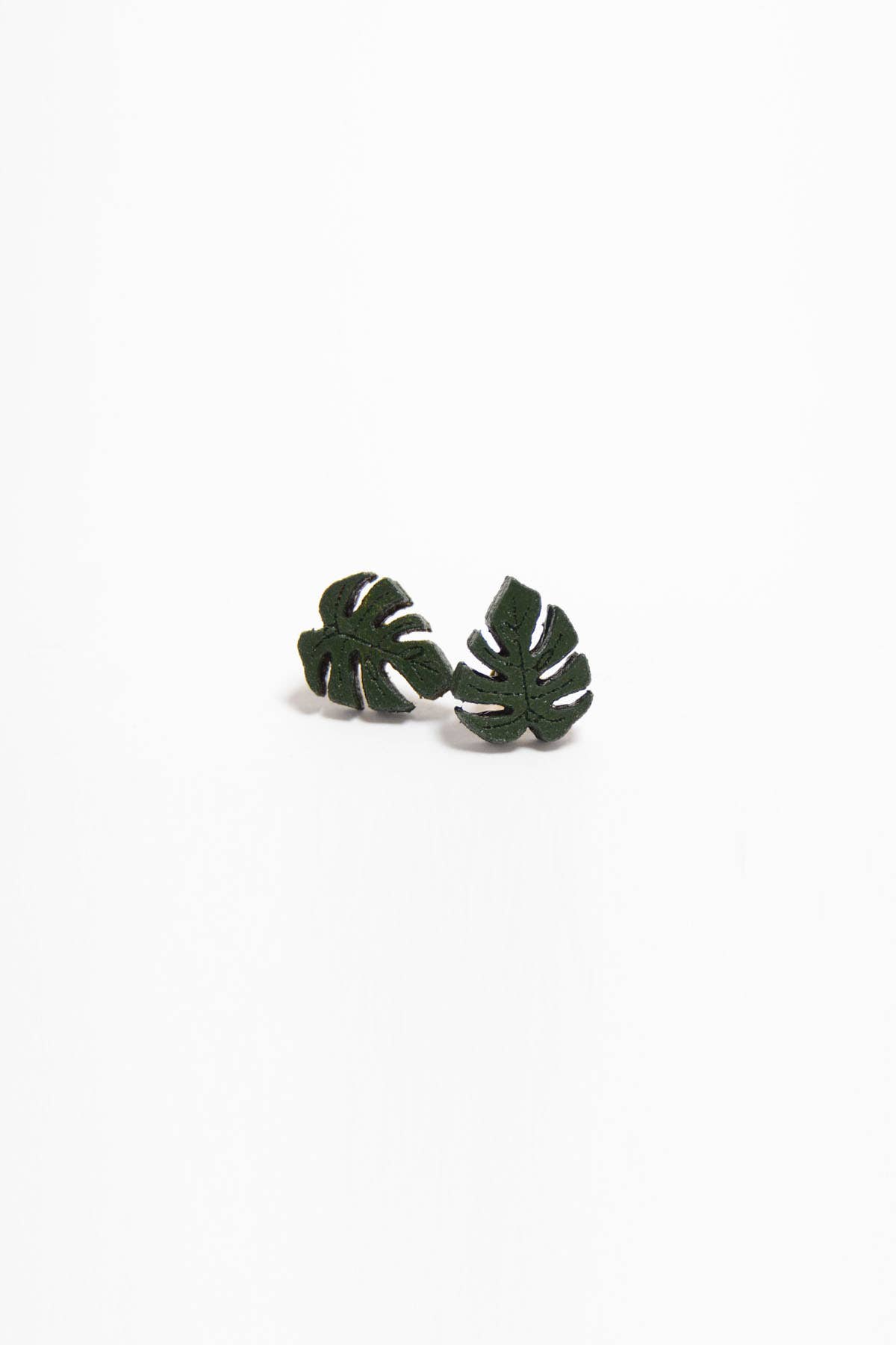 Stitch & Shutter - Wholesale Stud/Post Earrings - Monstera Studs2