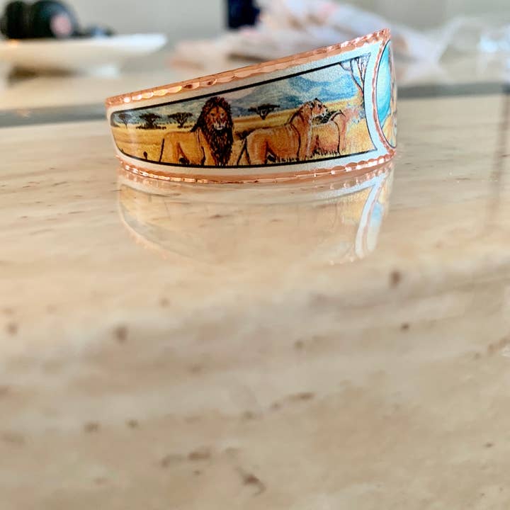 COPPER ARTS INC. - Wholesale Bangle Bracelet - BA BY 44 Lion Bracelets, African Wildlife Jewelry2