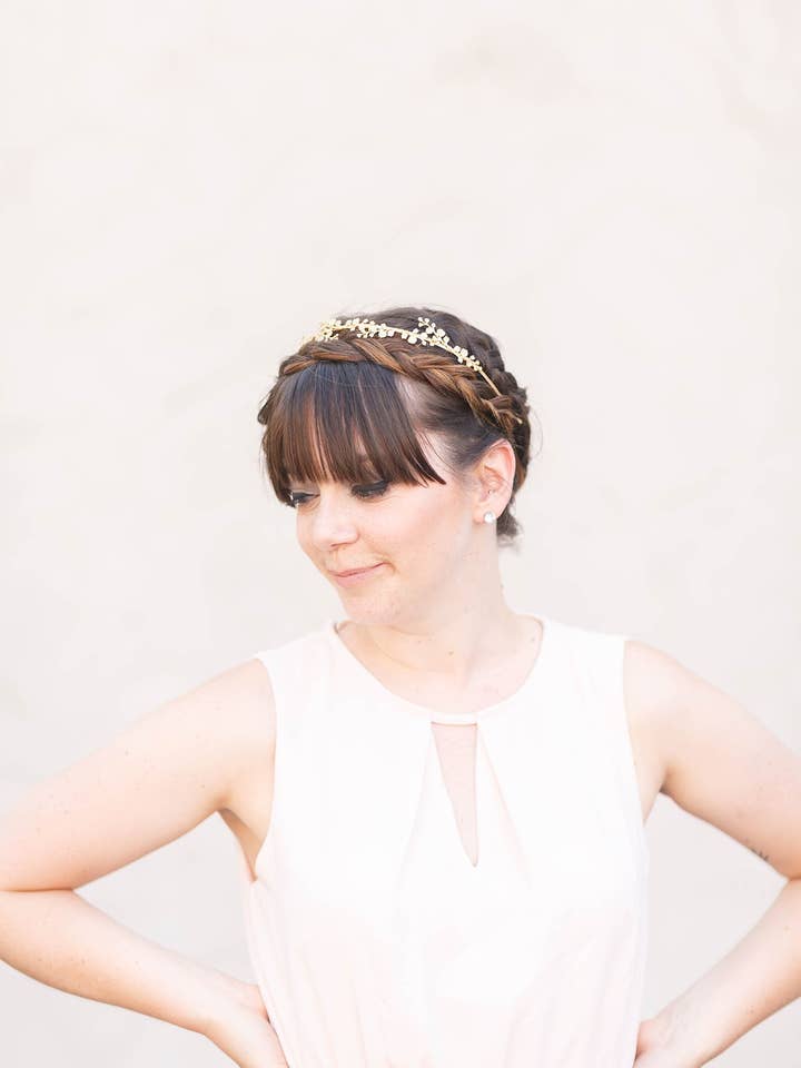 Rose Gold or Sterling Silver Iris Floral Tiara for wholesale by Acute Designs