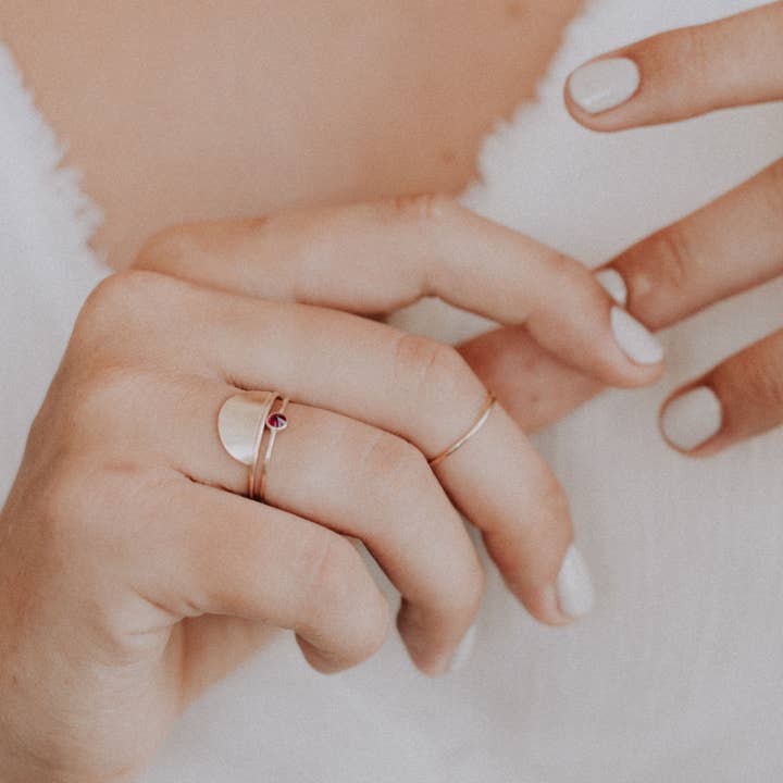 Favor Jewelry - Wholesale Band/Stacked Ring - Minimal Semicircle Fragment Stacking Ring