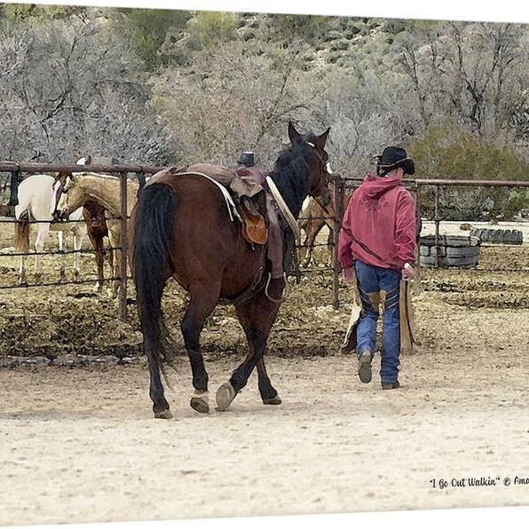 Impressão em tela I Go Out Walkin por atacado de Amanda Smith Western Art, LLC