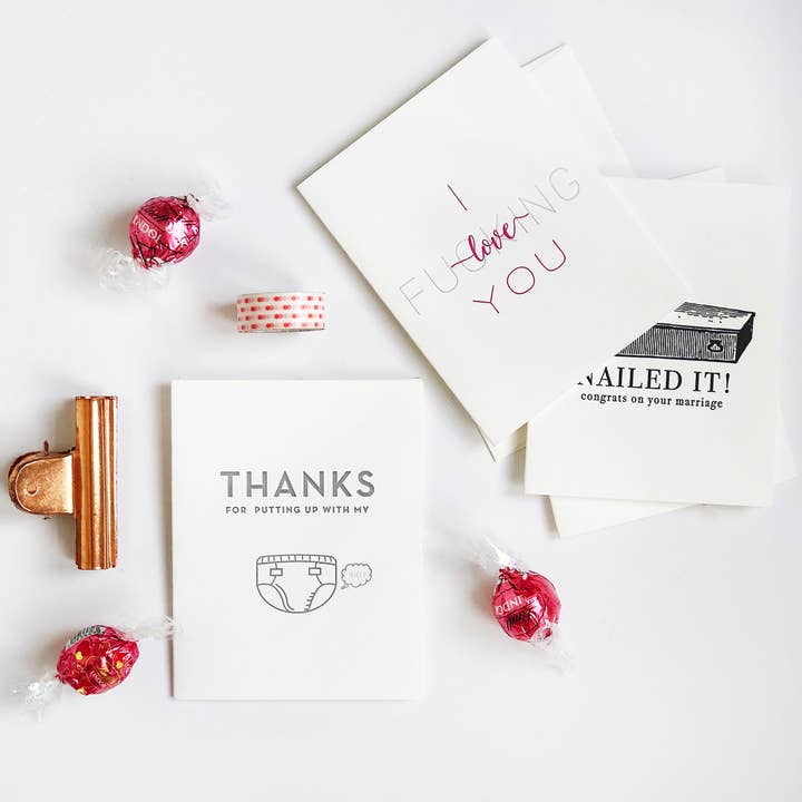 Steel Petal Press - Wholesale Love Card - Fucking Love - Letterpress Love Anniversary Valentine Day Card4