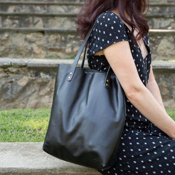 Hawks & Doves - Wholesale Tote Bag - Women's - Rustic Tote Tall, Made in NC, Full Grain Leather4