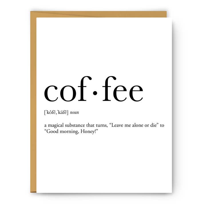 Coffee Definition (magical) - Everyday Card for wholesale by Footnotes
