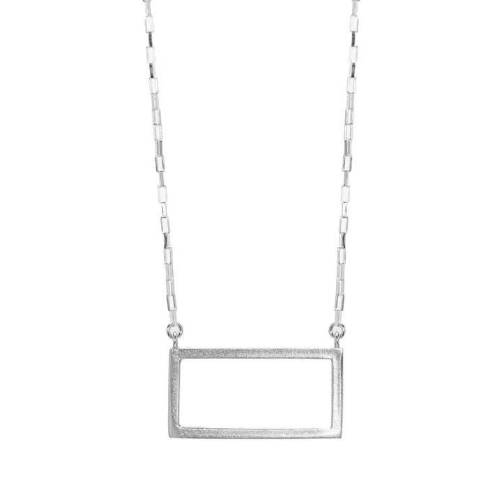 Short Rectangle Everyday Necklace - Silver for wholesale by Cielomar Jewelry