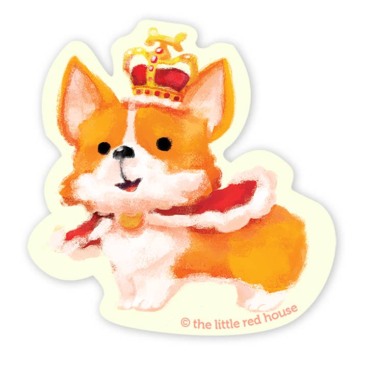 Royal Corgi - Adesivo in vinile per la vendita all'ingrosso da parte di The Little Red House