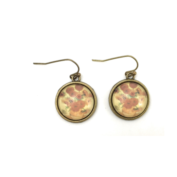 Fern & Filigree - Wholesale Dangle Earrings - Classic Art Series - Sunflowers Earrings0