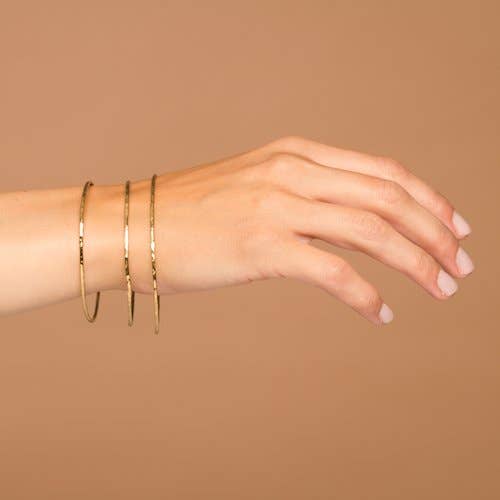 Goldeluxe Jewelry - Wholesale Bangle Bracelet - Hammered Oval Bangle2