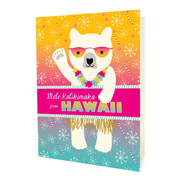 Polar Hawaii Holiday Cards - Box of 10 for wholesale by Night Owl Paper Goods
