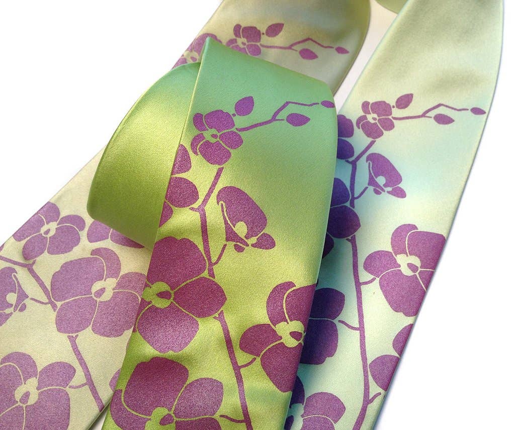 Cyberoptix Tie Lab - Wholesale Necktie - Men's - Orchid Flower Necktie2