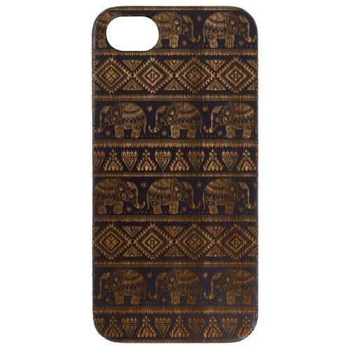 Bois de bambou enduit noir - Motif éléphant gravé pour la vente par OTTO CASE