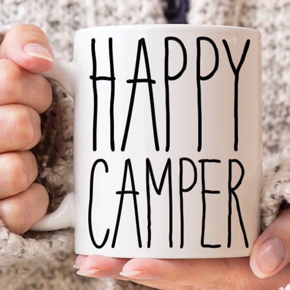 Happy Camper Coffee Mug for wholesale by Quotable Life
