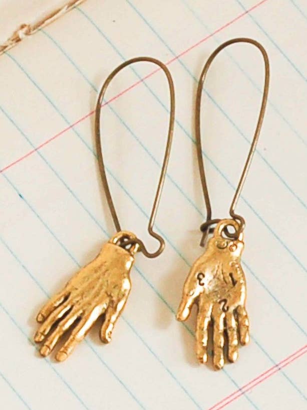 Boucles d'Oreilles Long Bohème Or Laiton Antique pour la vente par Red Truck Designs
