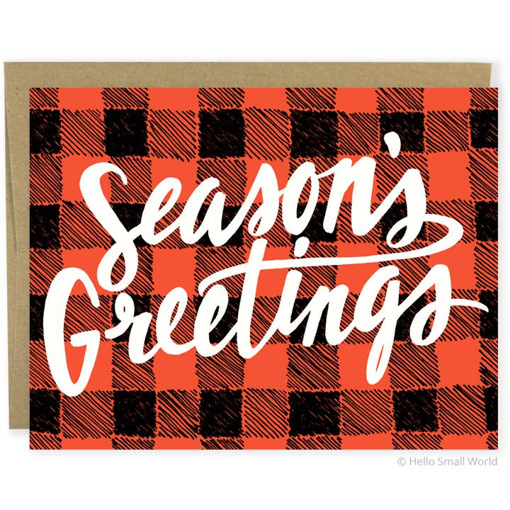 Sæsonens Hilsner Plaid Card for engroshandel hos Hello Small World